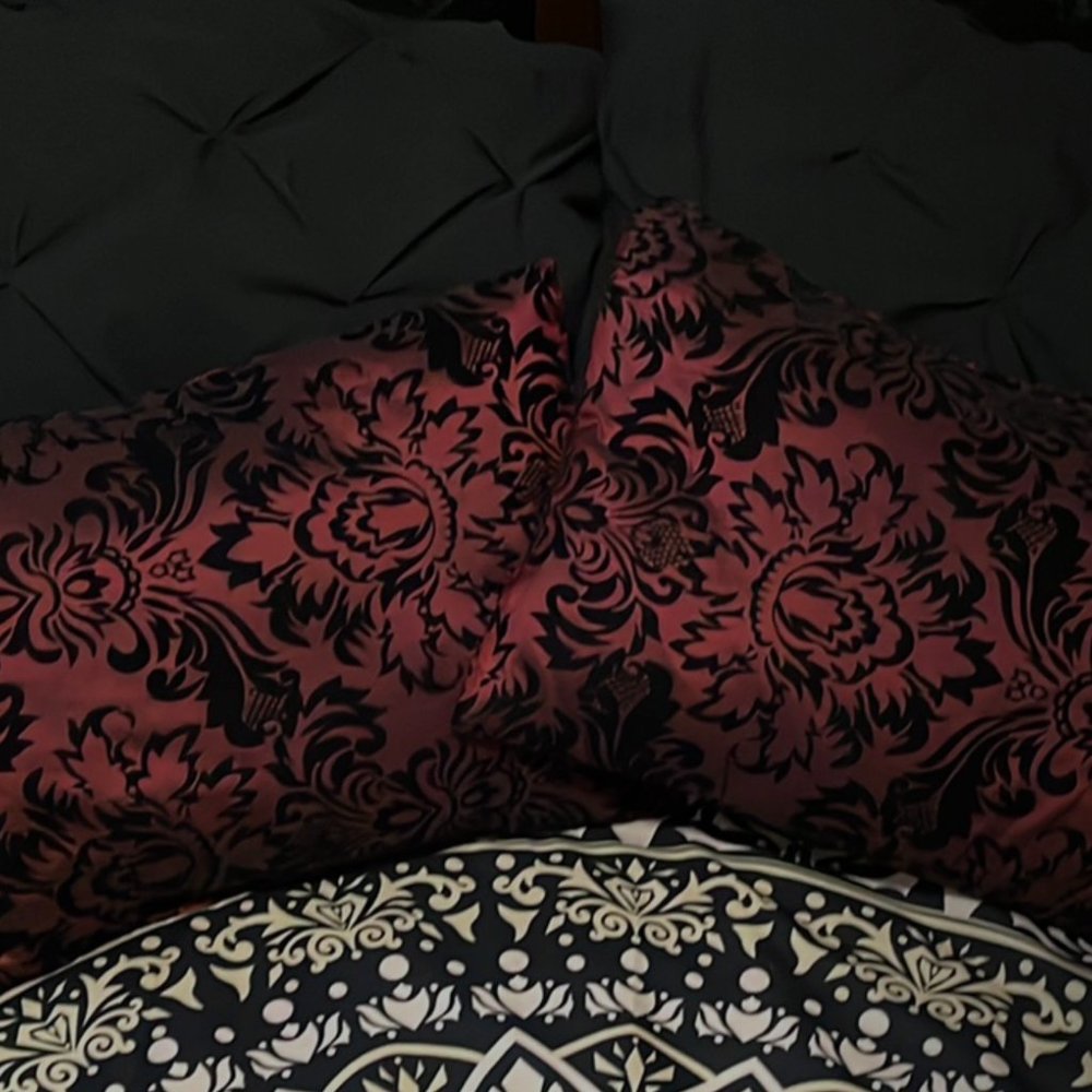 Wine & Black Decorative Pillows - Picture 3 of 4